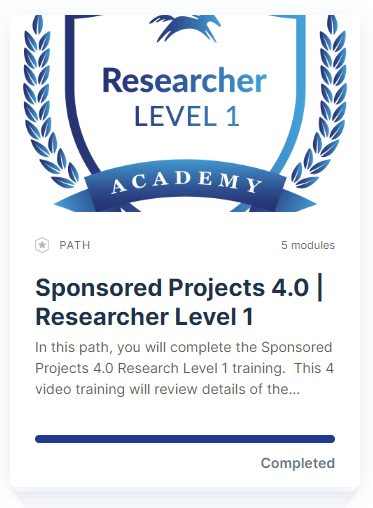 Cayuse Researcher Level 1 Academy logo
