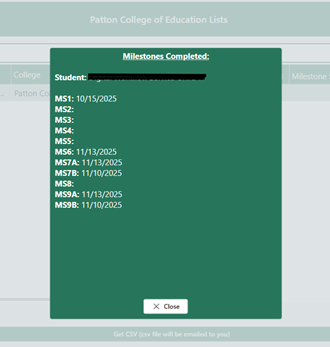 An online pop up list