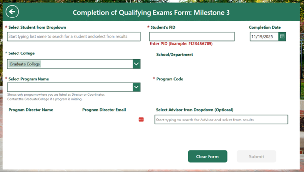 A screenshot of a dashboard users will use when doing milestone three