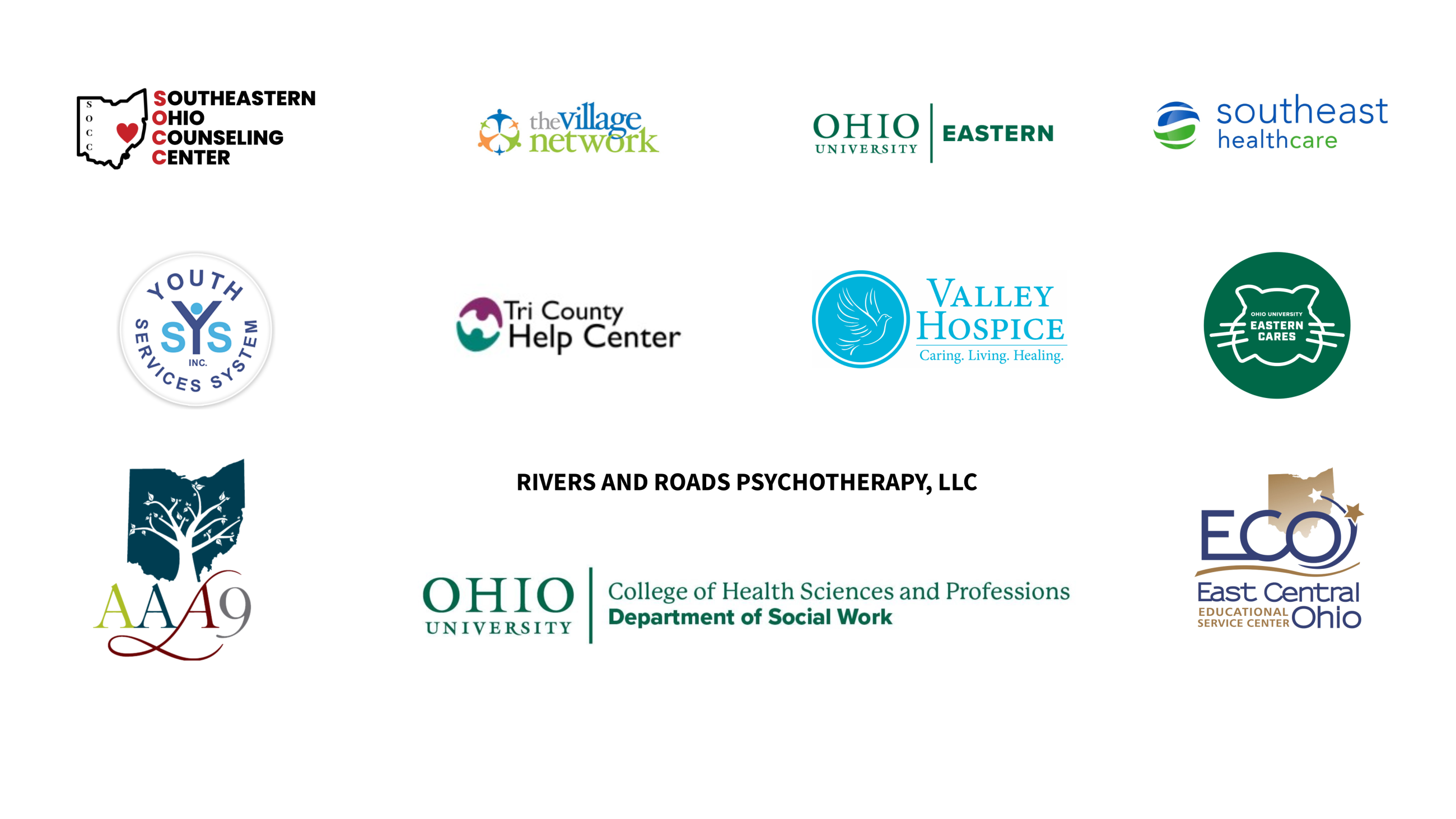 Social Work Field Fair Attendees logos