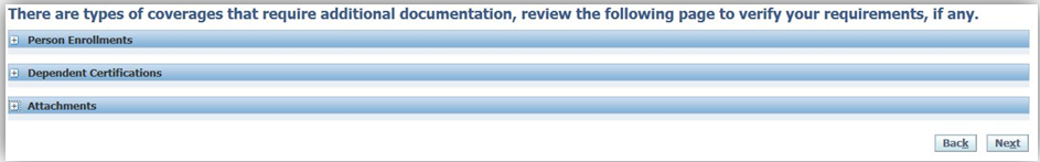 screenshot of coverages that require documentation in MPI