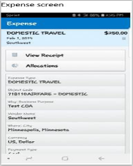 Screenshot of android expenses list