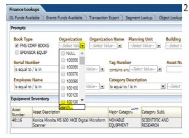 Screenshot of finance look up