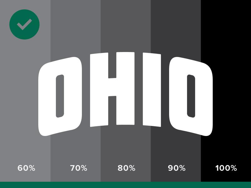 Ohio University Secondary Logo - Dark Colored Background Acceptable Use
