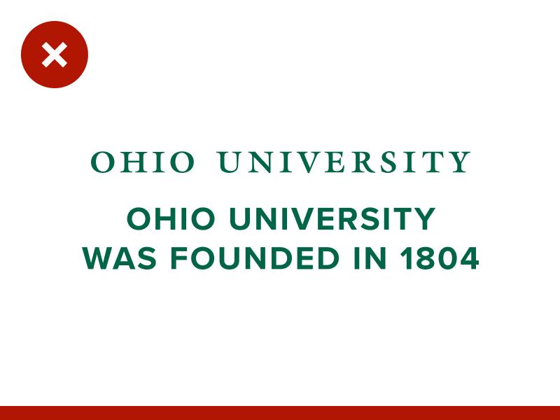 Ohio University Secondary Wordmark Logo - Stand Alone Not Acceptable Use