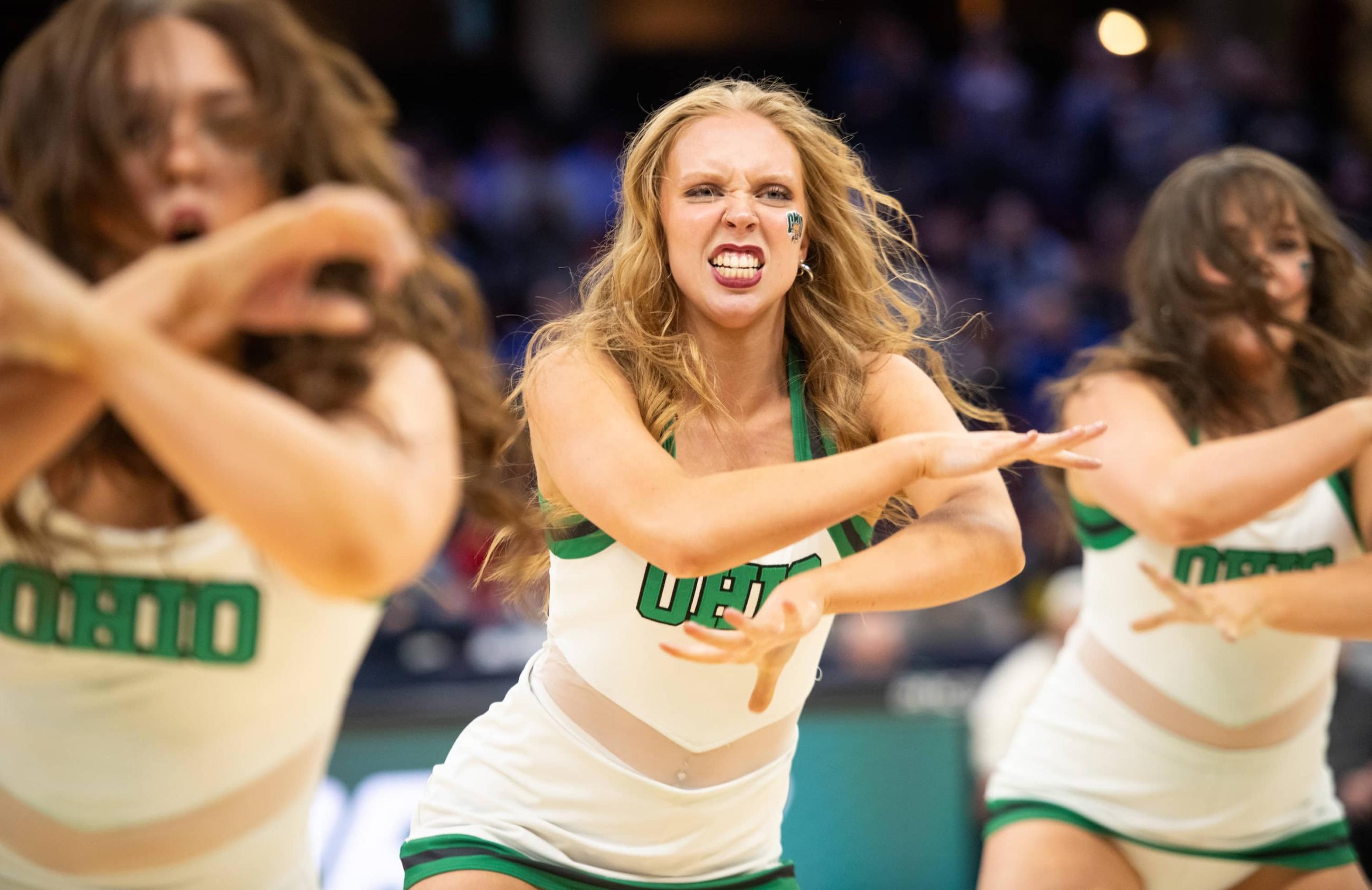 Members of the Ohio Dance Team perform at halftime
