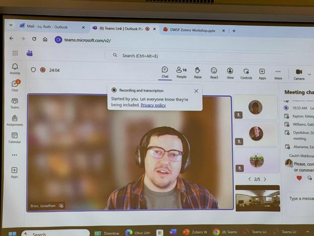  A screenshot of a Teams call