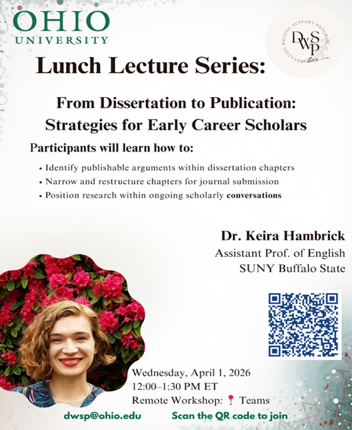 A poster describing an event for a lunch and lecture