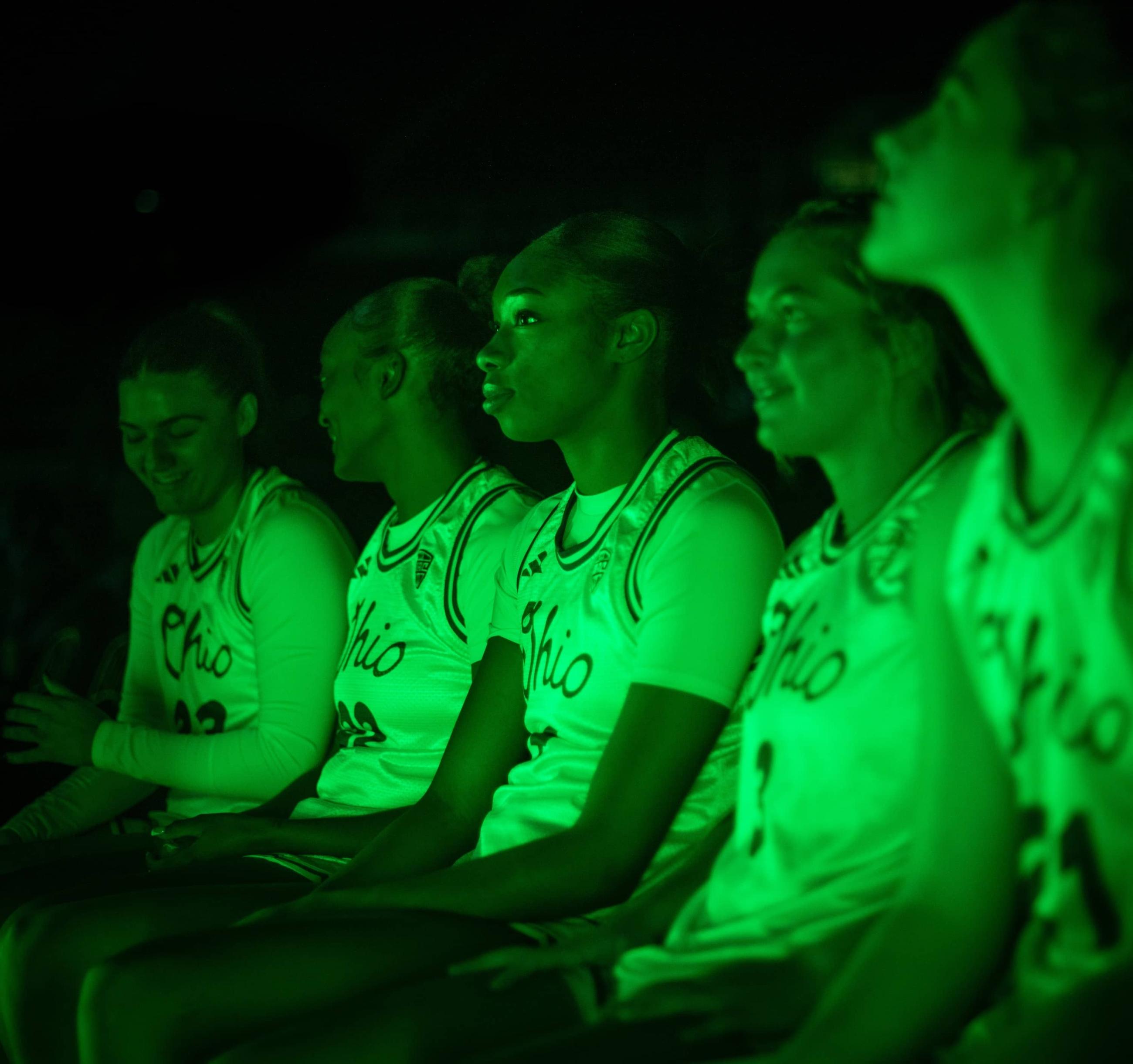 Aliah McWhorter and Ohio Women’s Basketball teammates lock in during pregame intros