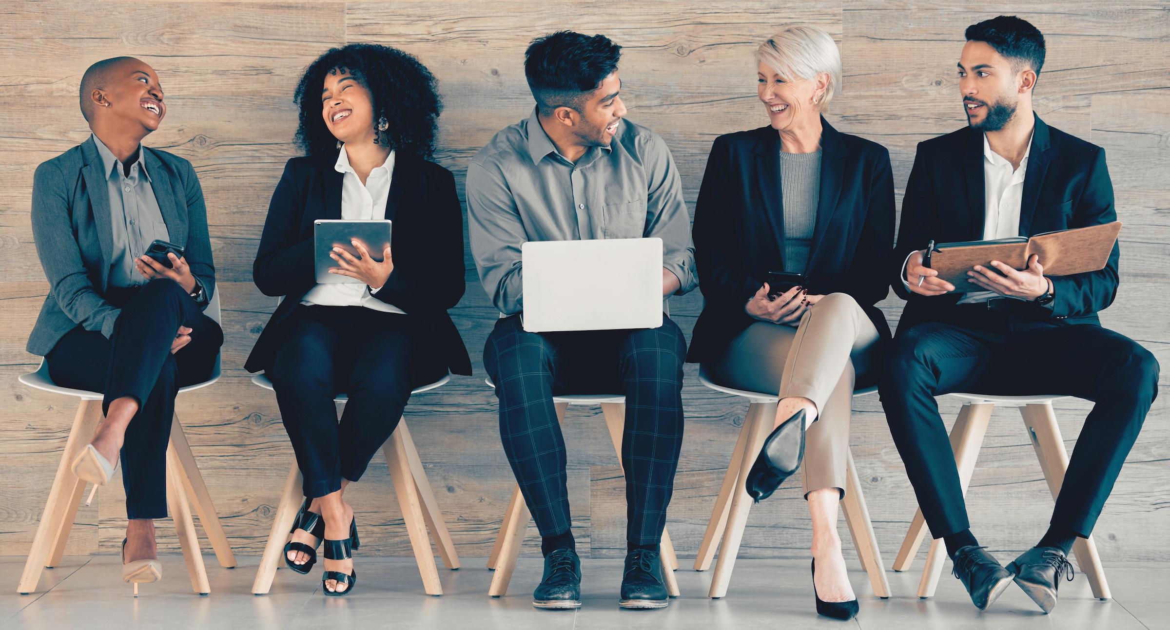 Adult professionals share information