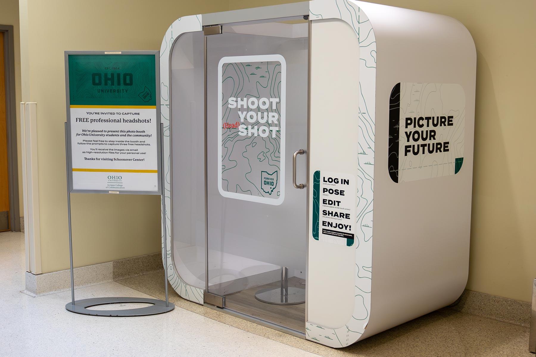 Photo booth located in the Schoonover Center