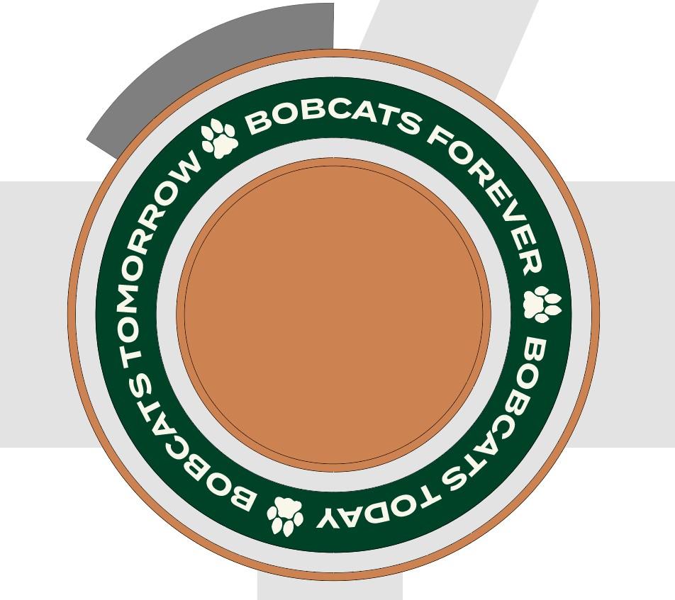 SIDEWALK DESIGN THAT SAYS BOBCATS TOMORROW BOBCATS TODAY BOBCATS FOREVER