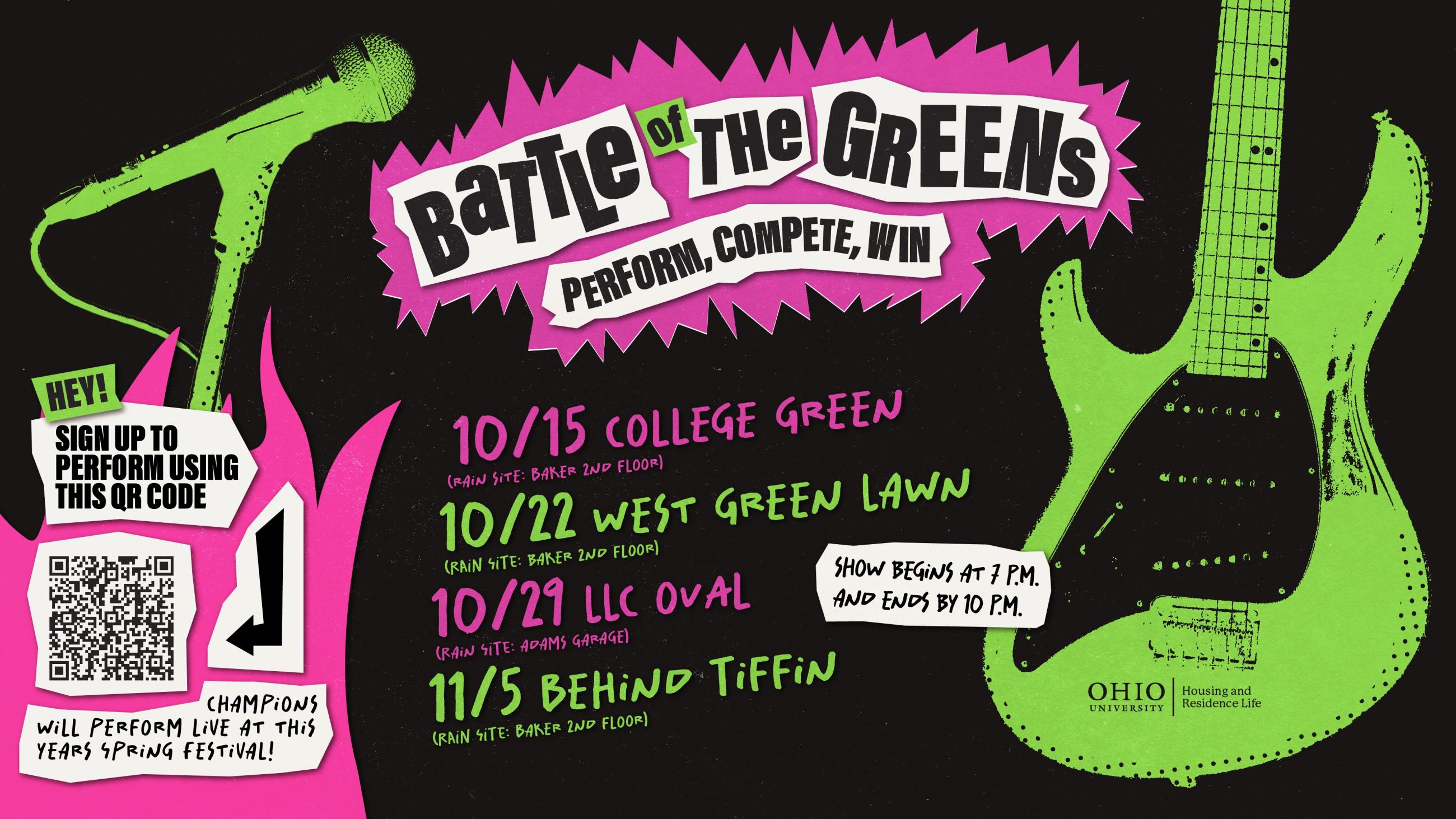 digital screen for Battle of the Greens event
