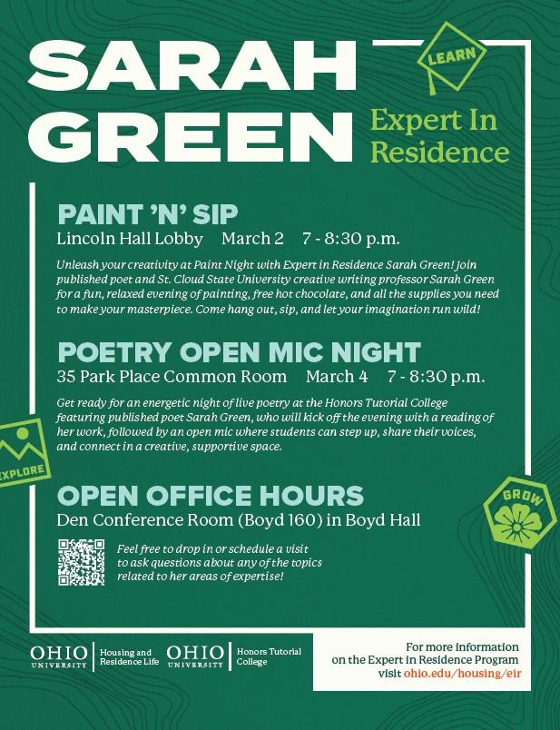 event flyer with details on programs