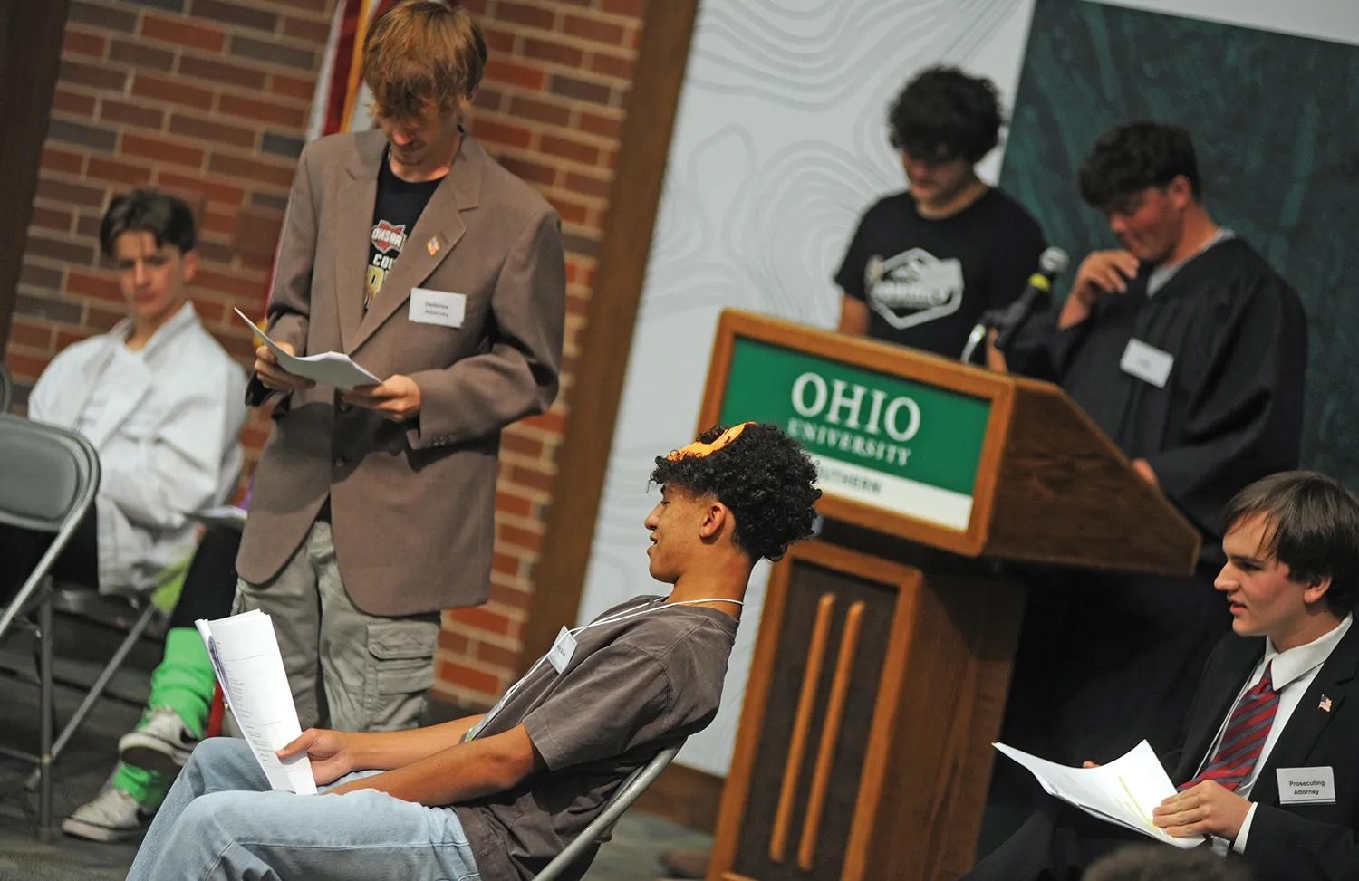 Students participating in Constitution Day mock trial