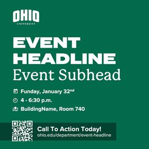 Visual example of an Ohio University digital signage template