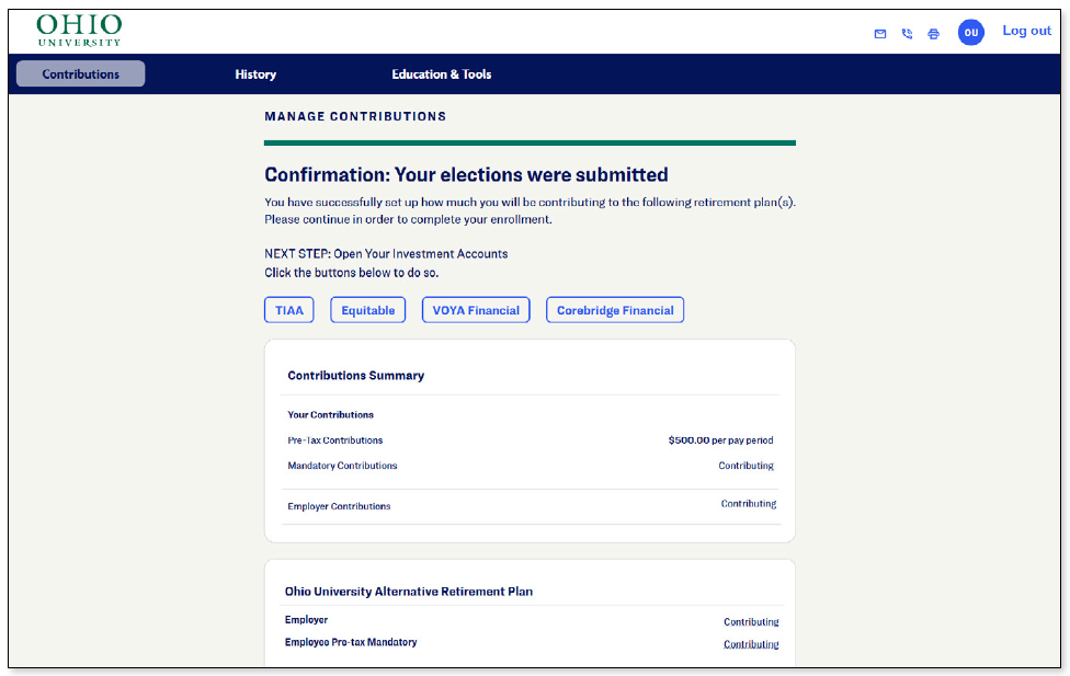 retirement@work screenshot open investment accounts