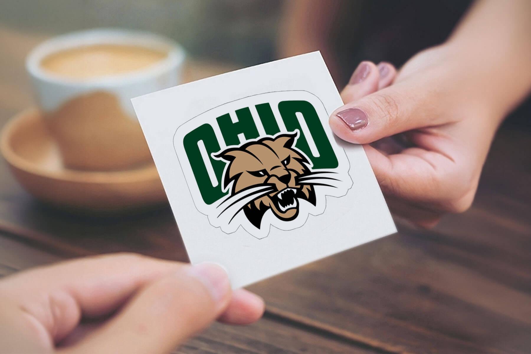 A die-cut sticker of the Ohio University Athletics logo