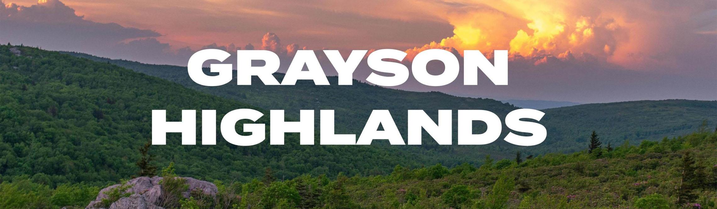 image of grayson highlands with lush greenery and beautiful view of sunset