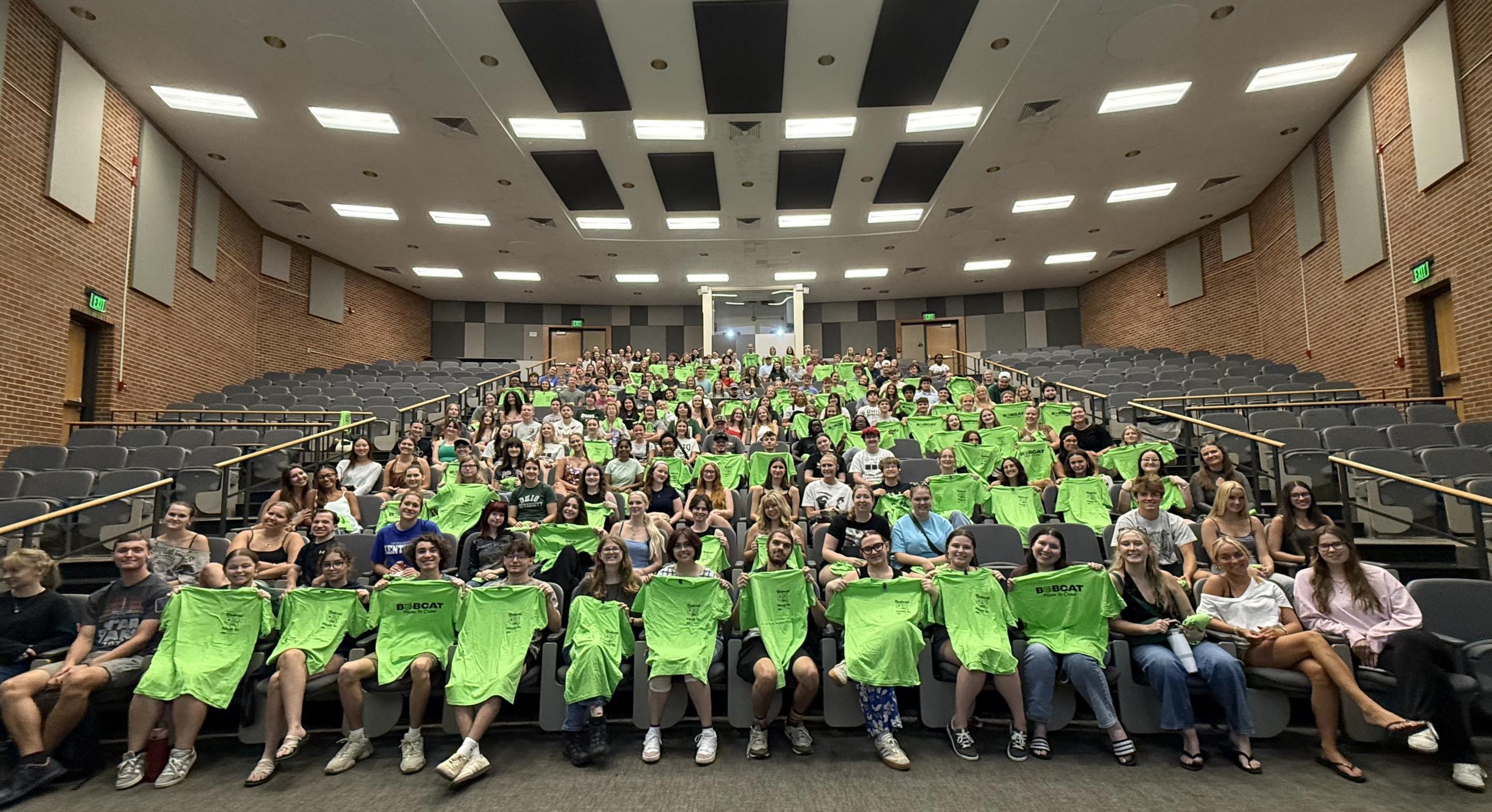 volunteers in Morton 201 during training