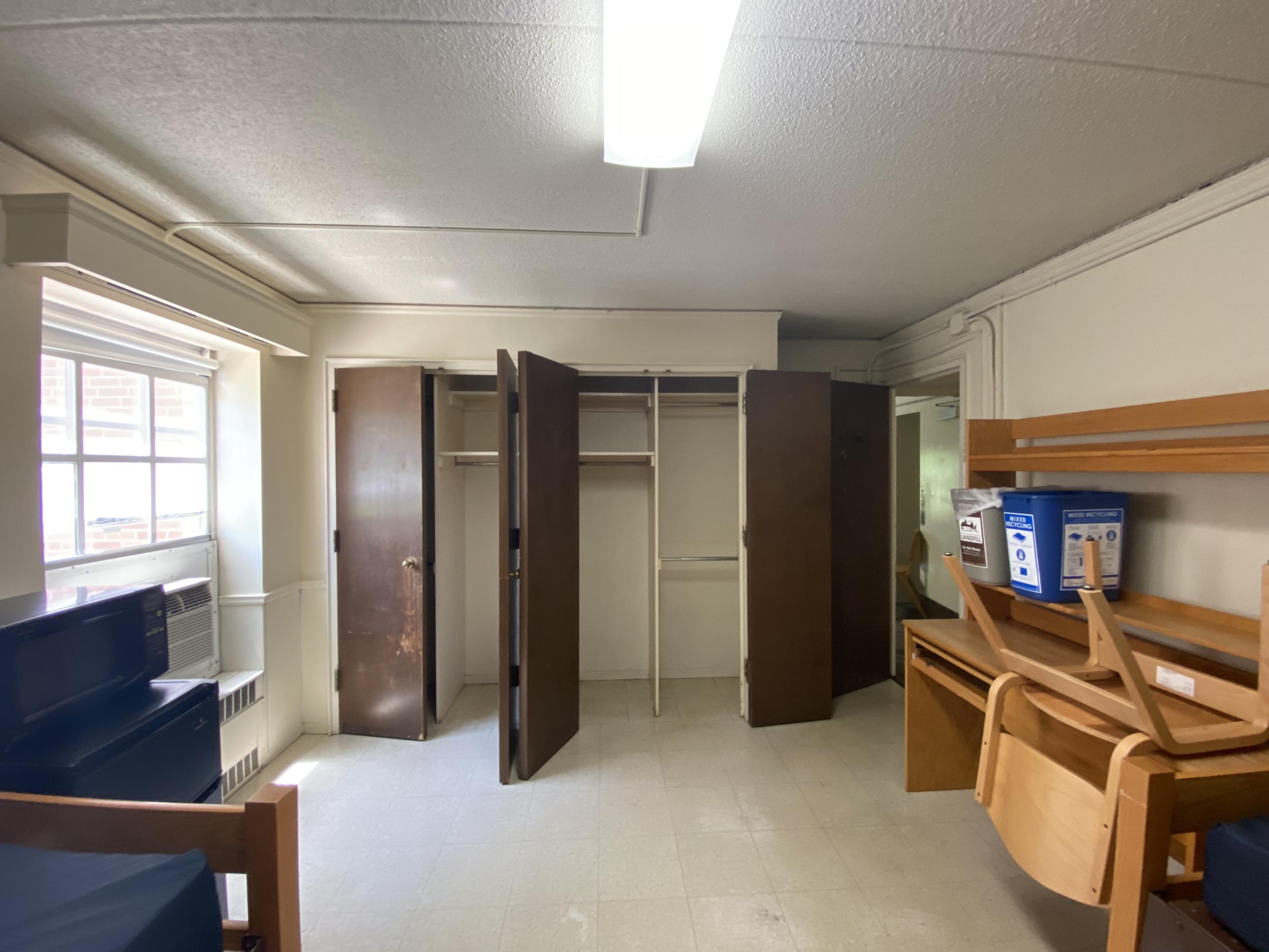 Interior view of an undecorated room in Dougan House