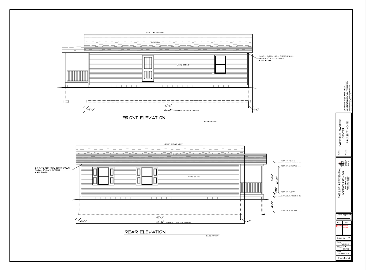 Side elevation of house blueprints