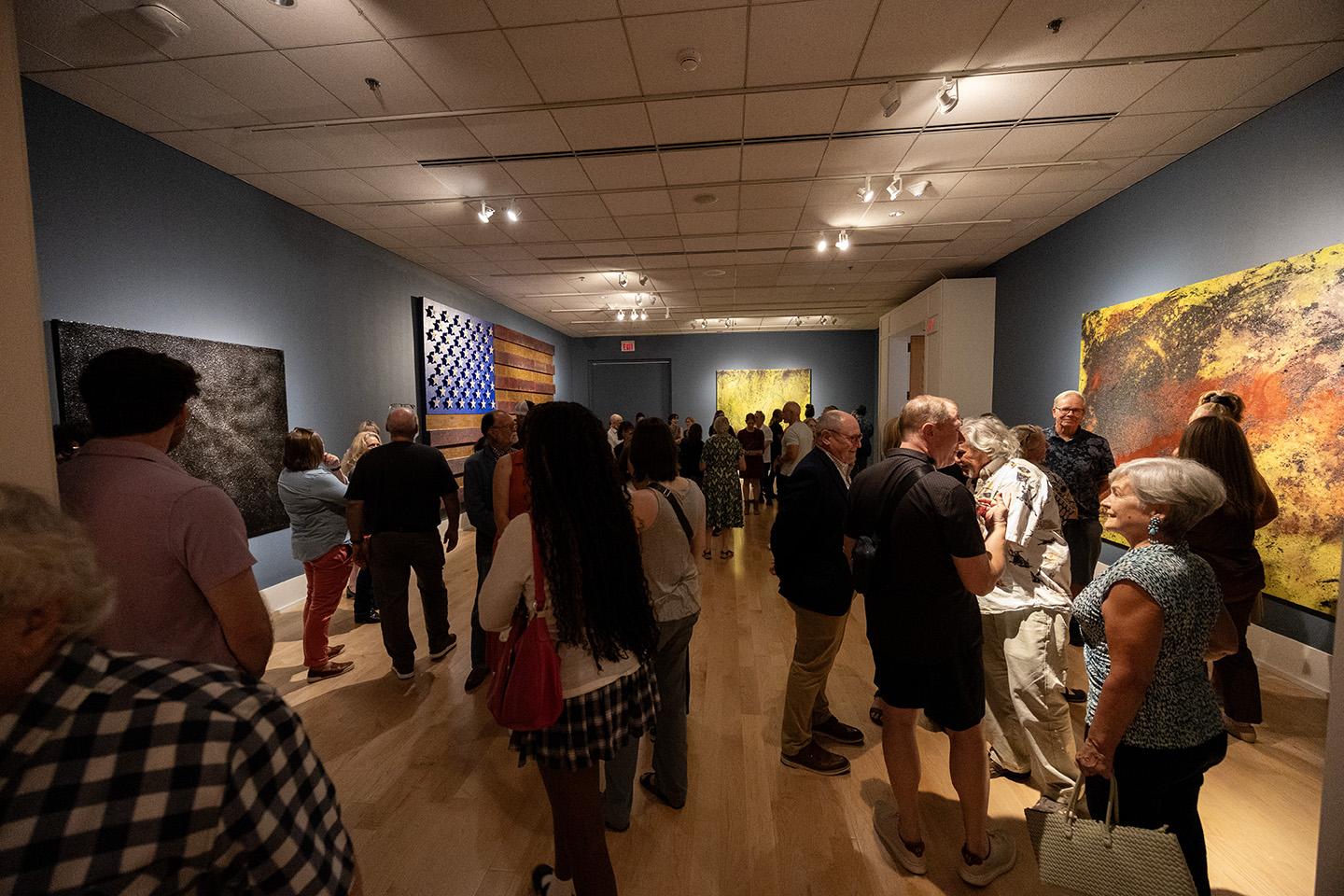 Many people gathered for gallery reception