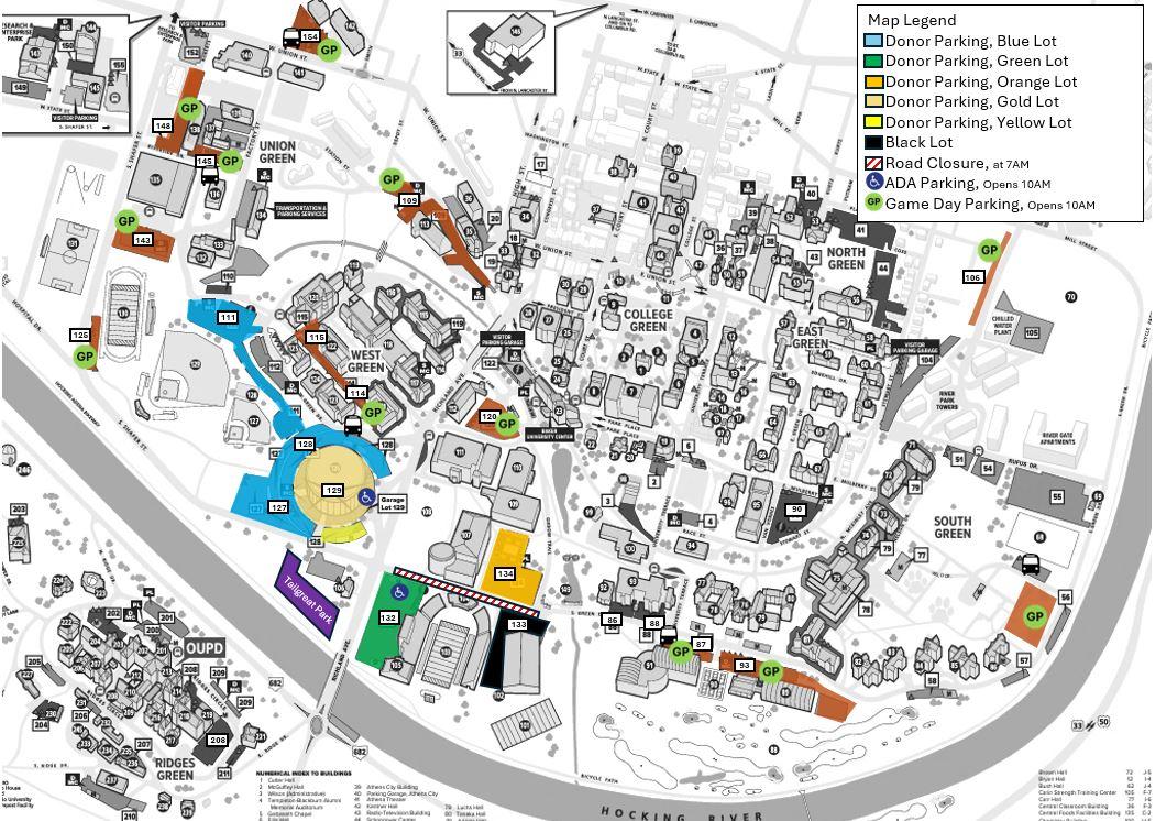 Football Game Day Parking Map