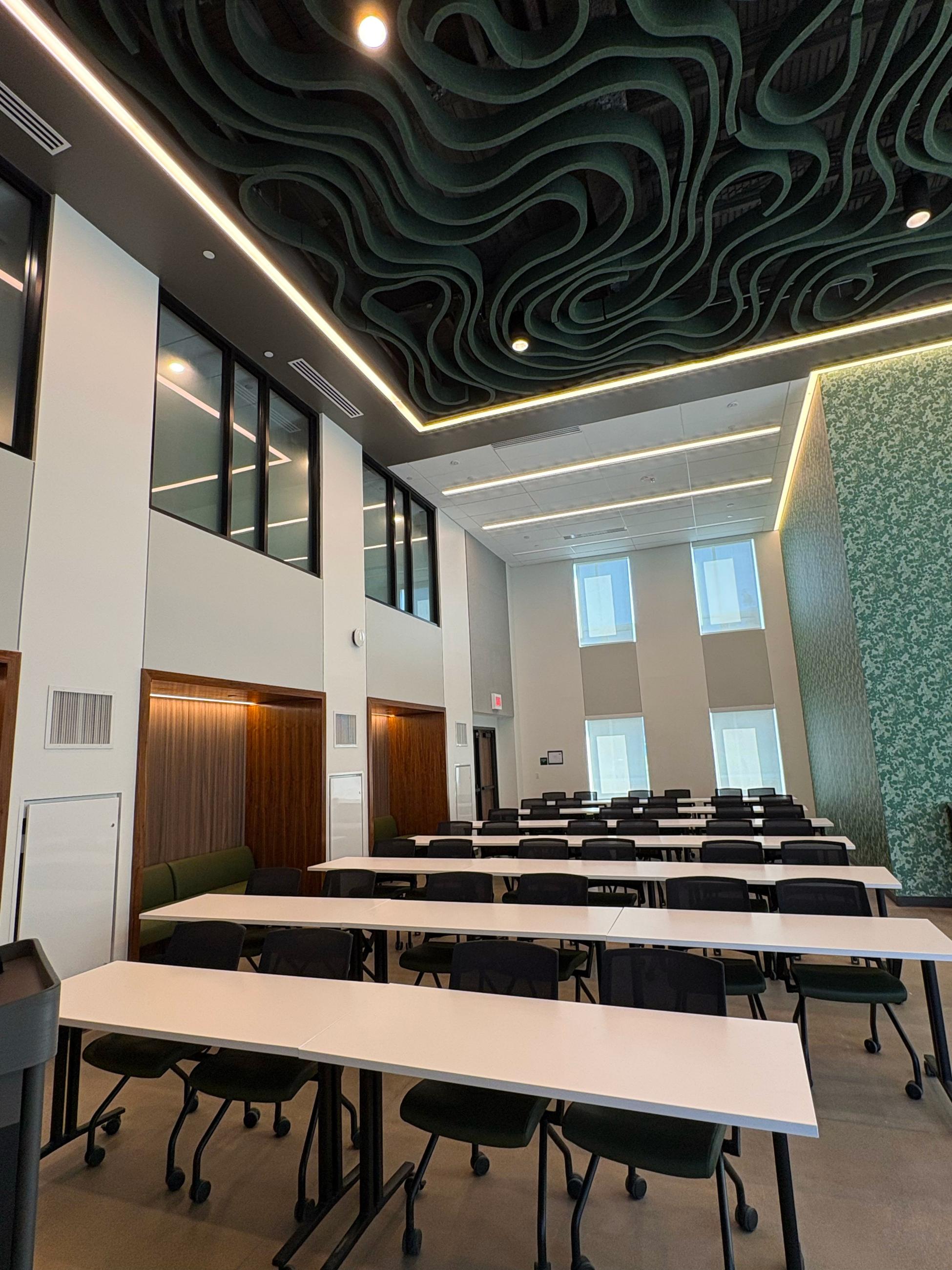 McDavis MPR with room set up in classroom style