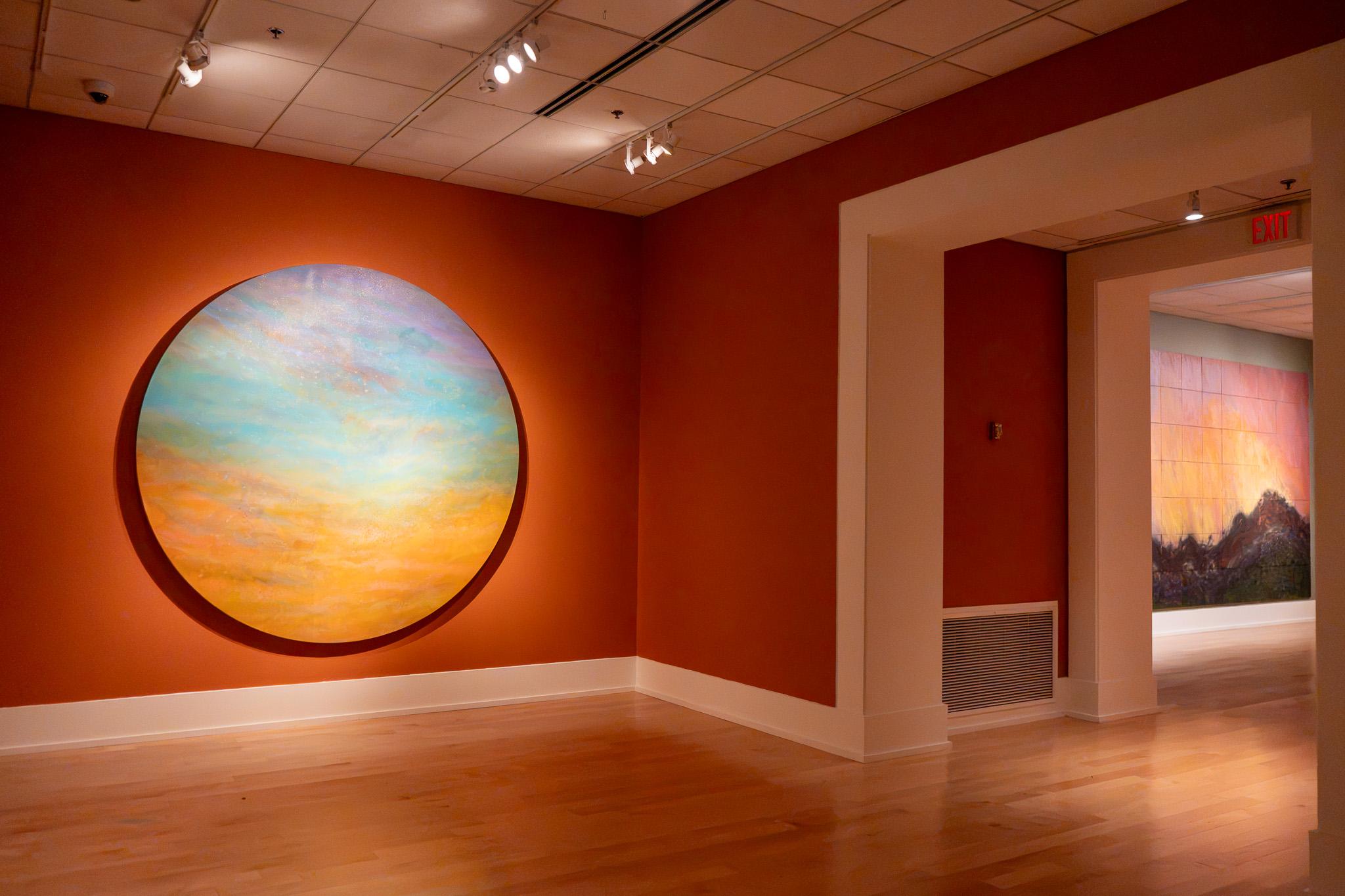 Circular painting in gallery