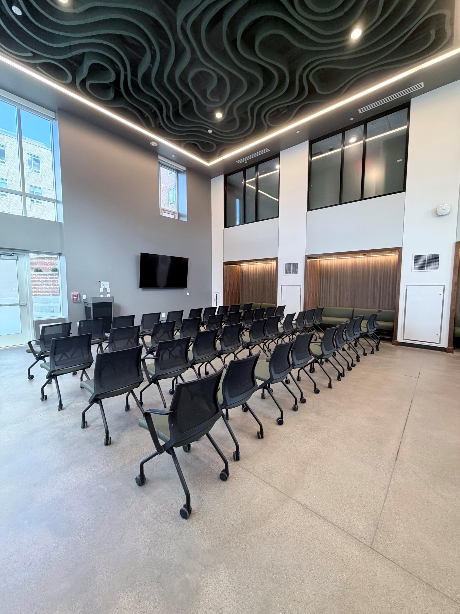 McDavis MPR with room set up in theater style