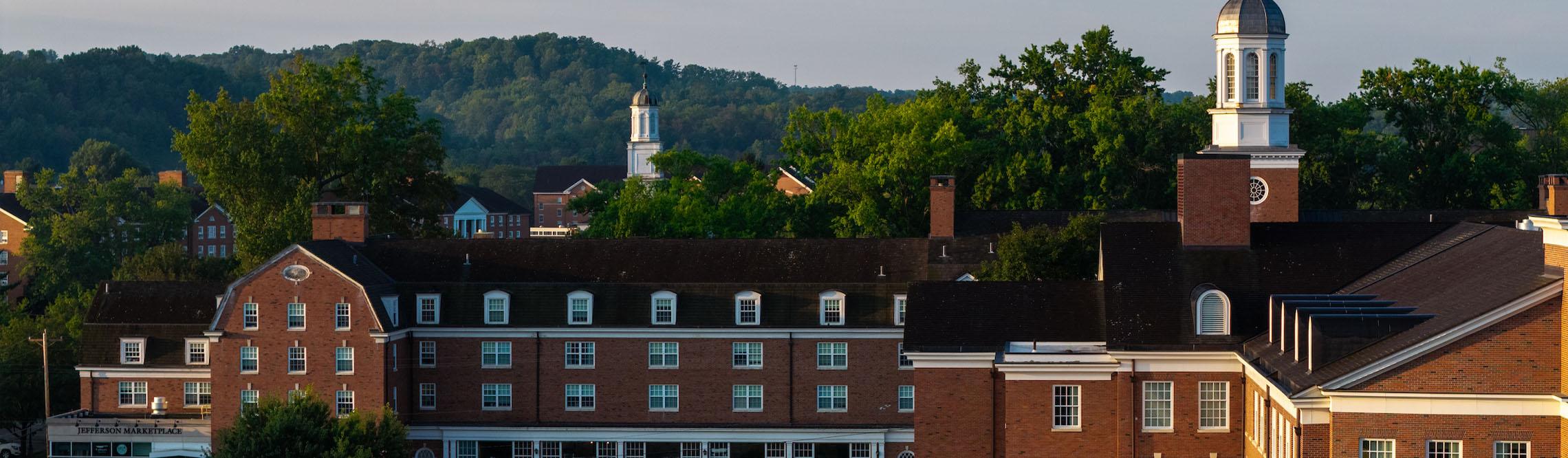 shot of Jefferson Hall exterior building with trees
