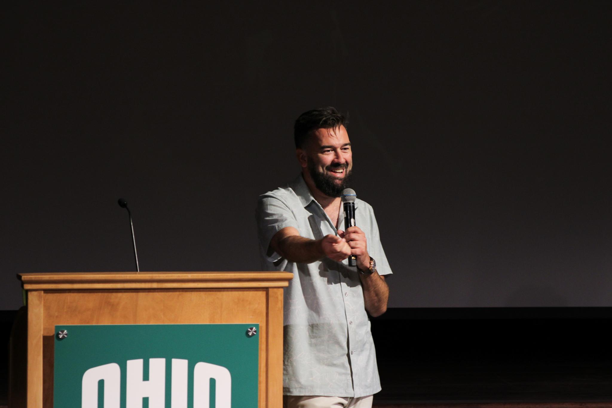 EIR Wes Cronk speaking to the crowd