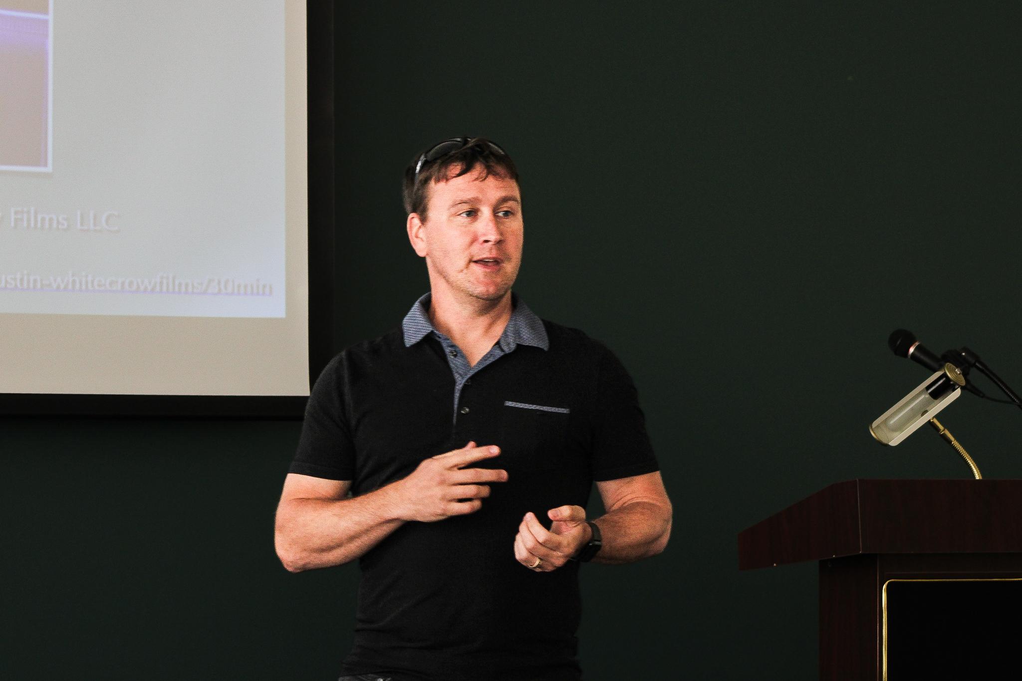 EIR Justin Lucas speaking at an event