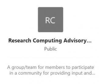 Research Computing Advisory Community 
