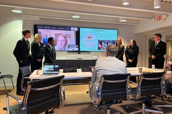 Integrated Business Cluster students present to executive business leadership