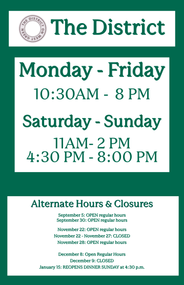 The District Hours and closures