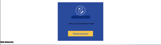 A phishing email claiming that a document has been shared with a recipient to review