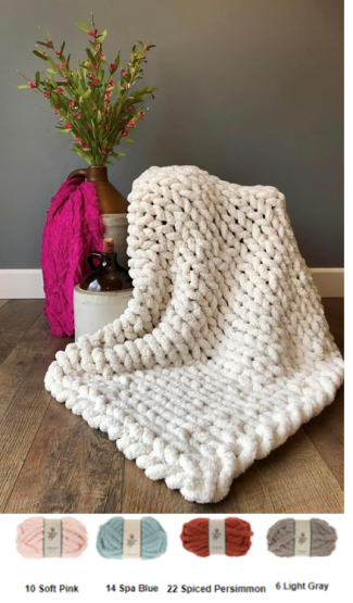 chunky crocheted blanket