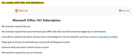 A phishing email claiming that an account has been requested for deletion.