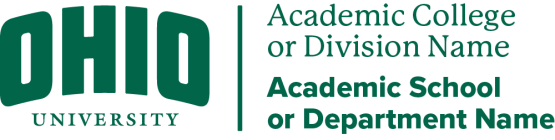 Ohio University logo lockup college/division and school/department