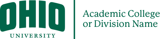 Ohio University college unit logo lockup