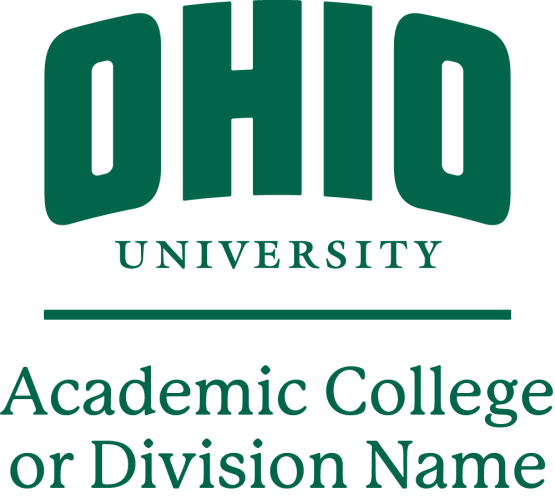 Vertical lockup of Ohio University Logo for college