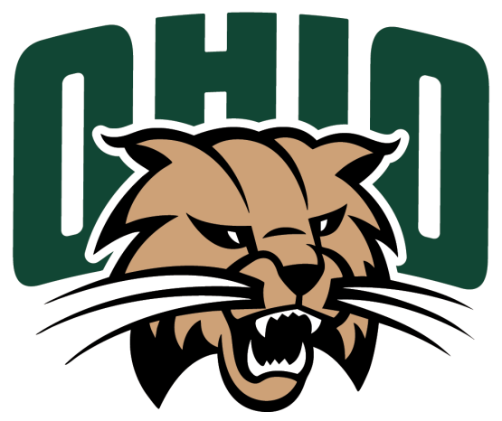 Ohio University arched OHIO with the attack cat - official Athletics logo