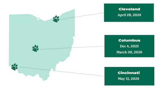 Infographic with Ohio All Ways roundtable events