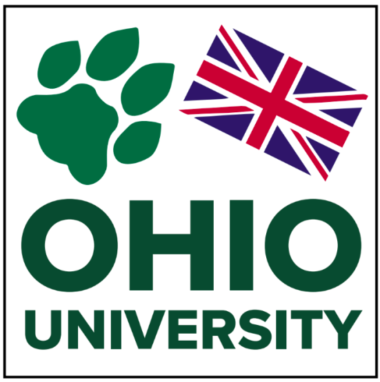 Paw print with UK flag and Ohio University text.