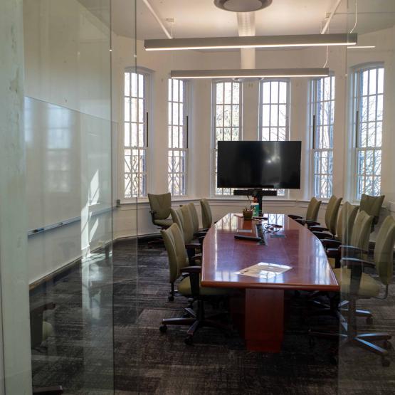Oval conference room