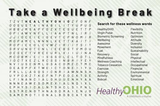 Wellbeing crossword puzzle sent to benefits participating employees