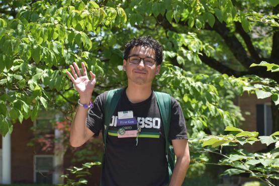 Orientation Leader Waving