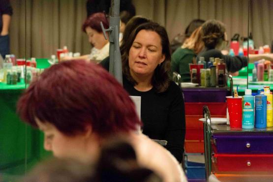 Former EIR Sarah Green painting at a Paint n Sip in Lincoln Hall